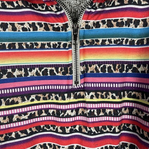 Sunshine & Rodeo Fleece Womens Gray Southwestern Aztec Print Pullover - Picture 4 of 11